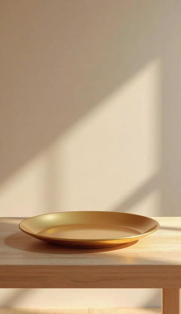 Table and one goldan plate