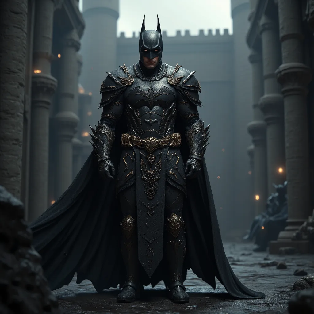  batman ((( DC Comics ))) medieval knight style with fullplate armor 