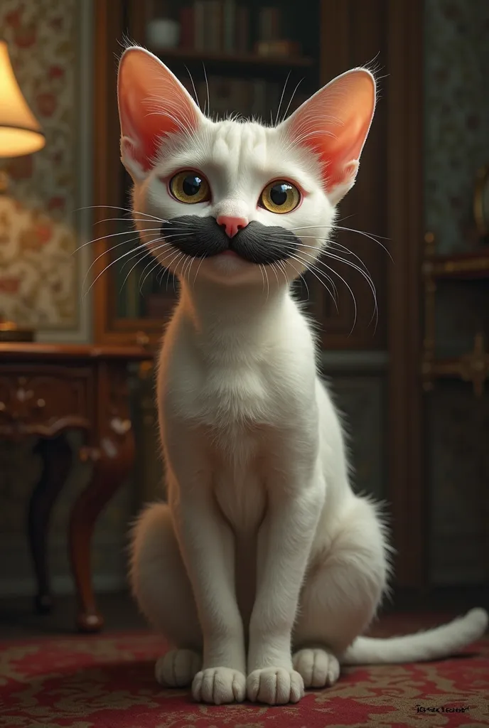 A cat with a mustache