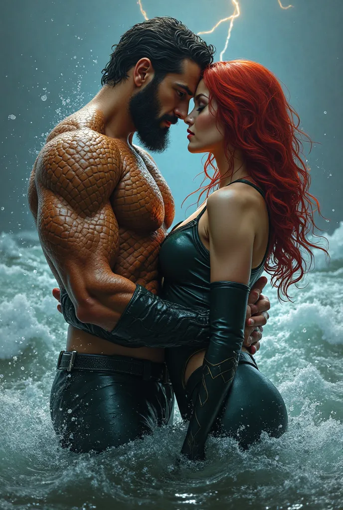 Aaquaman and black widow kiss