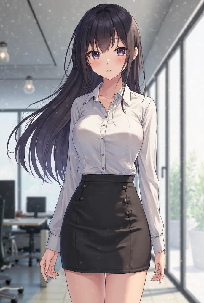 blue archive, mutsuki,Office suit,mini skirt