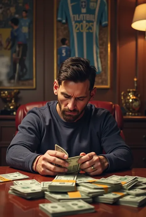 Messi is counting money 