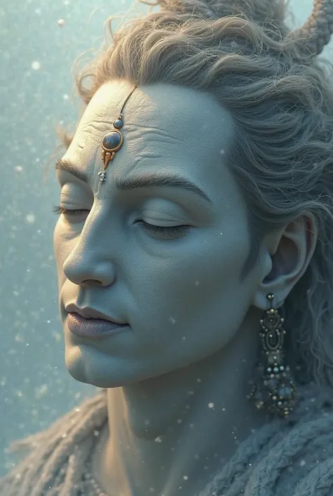 Lord shiva show only his face who is meditating