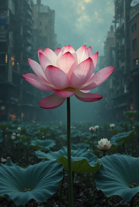 Juxtaposition of lotus