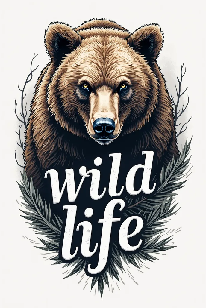 A tattoo of a bear 
Add some text "wild life"