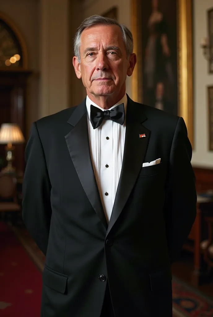 A president man with black tuxedo at government