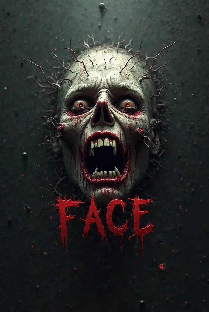 Create a horror logo for damage.Your.Face and lettering on it