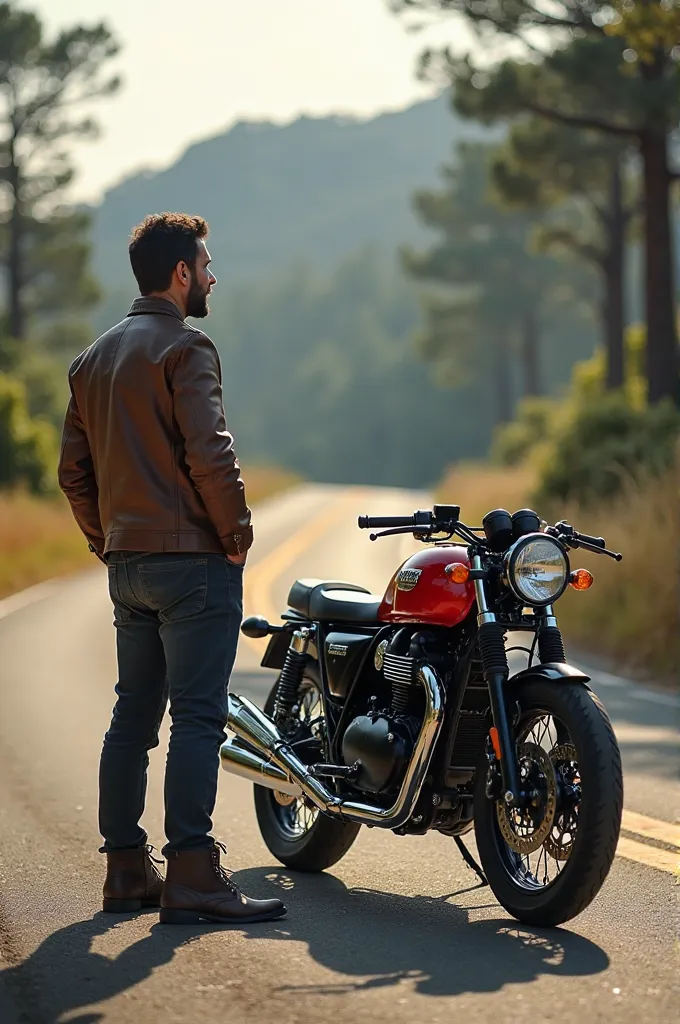 A man seeing infront on royal enfield continental gt650