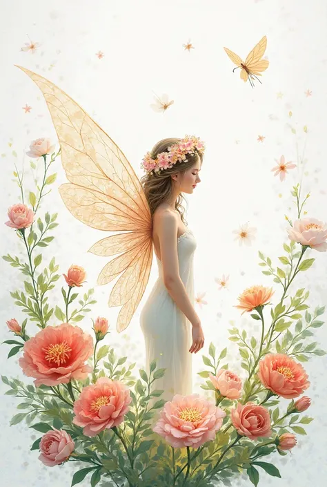 illustration of ish fairy in bloom on white background
