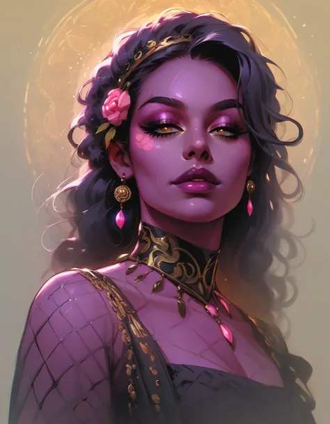 Sexual creature. Ancient Sex Djinn. Intricate psychedelic skin. Beautiful appearance. dnd character.  dnd.