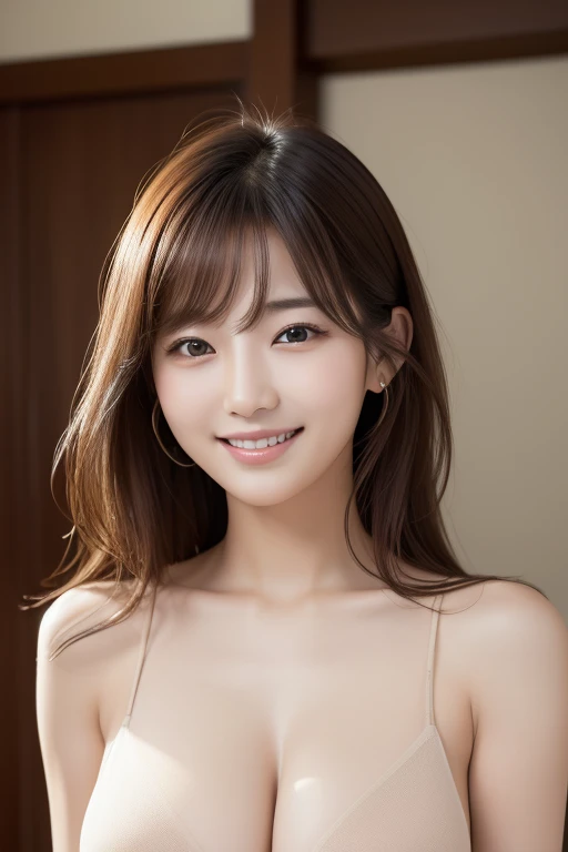 ,((Highest quality)),((smile)),realistic, 非常にexhaustiveな, exhaustive, ((High Resolution)), 8k,beautiful, Well-formed eyes,(Korean women),(( sexy)),beautiful Skin,exhaustiveな顔,( attractive), Hair, 20th generation, bust size 60cm :  upper body，Nipples，Nipple...