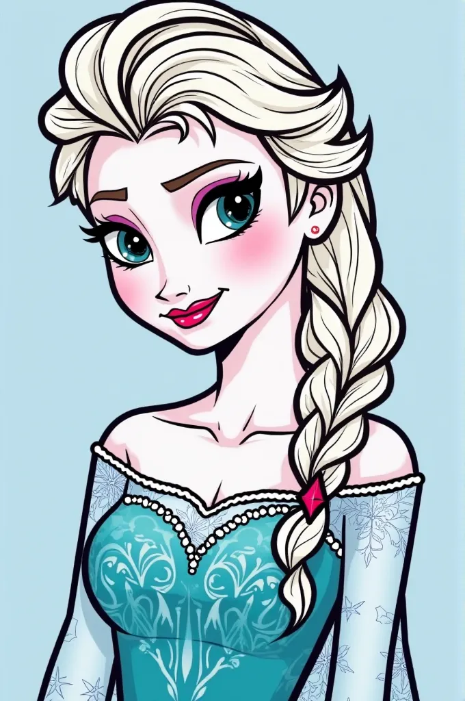 Create a picture of Elsa from Anna and Elsa topless