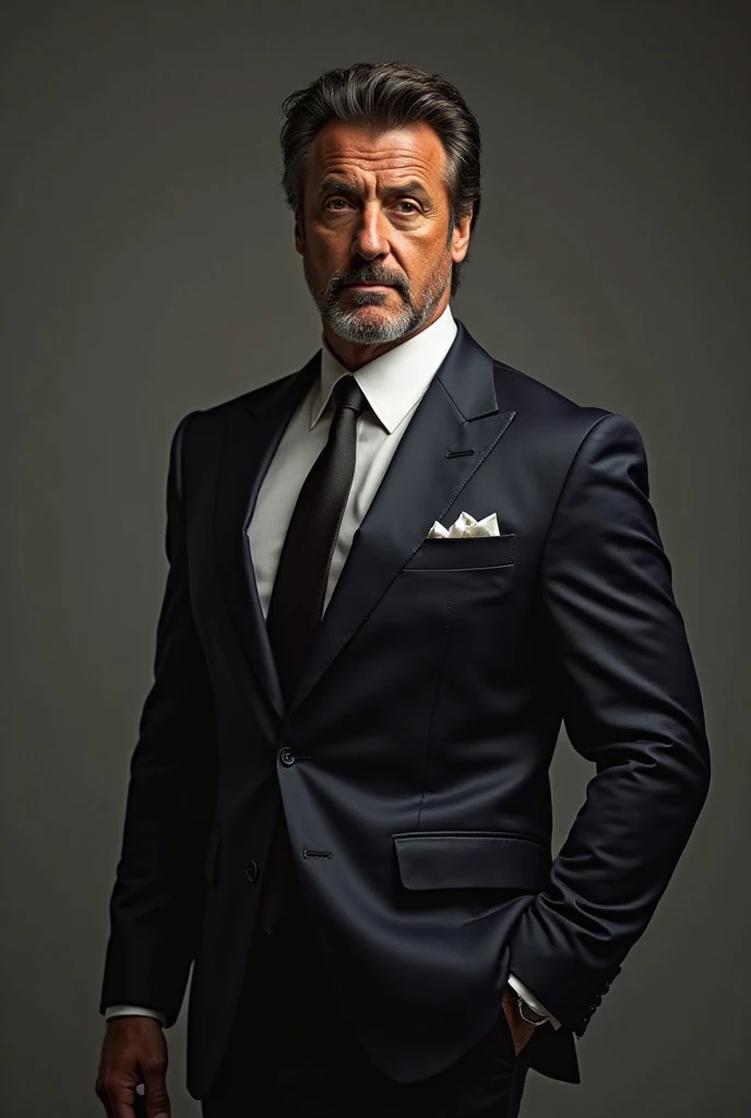 Actor Sylvester Stallone standing well dressed 