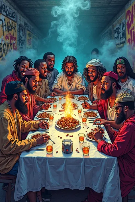 the last supper hip hop high on weed cartoon