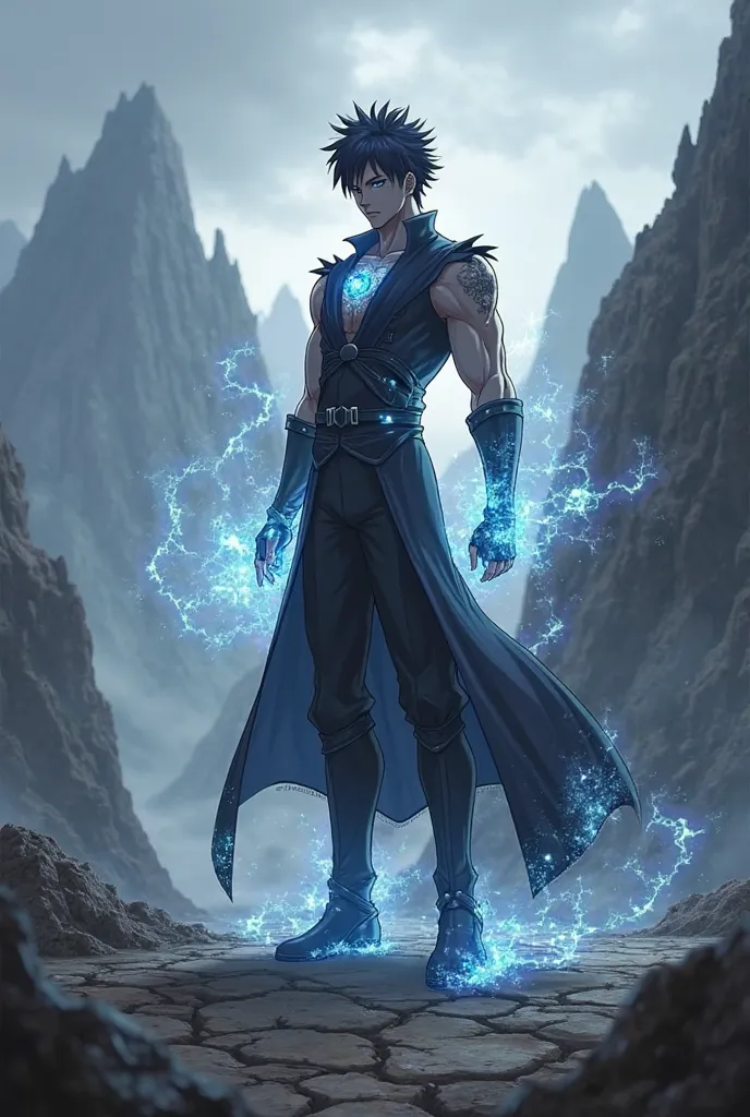 Gray from fairy tail in a dark fantasy 