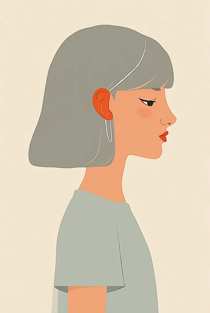 une illustration d'une personne portant un contours d'oreille en flat design