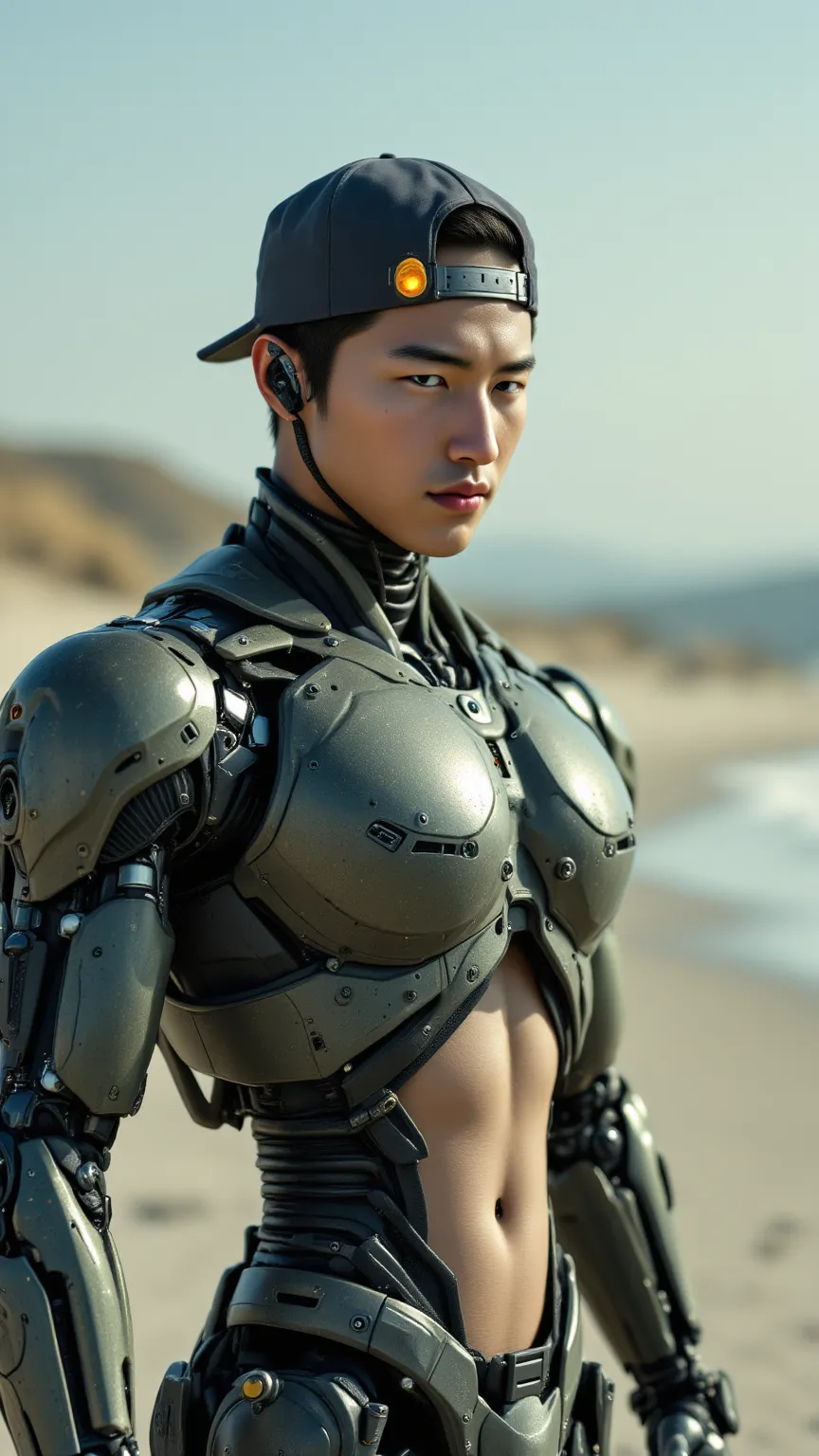 （Two 185cm Korean handsome male star high school student bionic robots），(Chest Full )，（STEREO ABDOMINAL MUSCLE），（ delicate cute face ），（Fragmented cap hairstyle）， inverted triangle body ，Five-Toe ， five fingers，Crotch Full of Details，high resolution, maste...