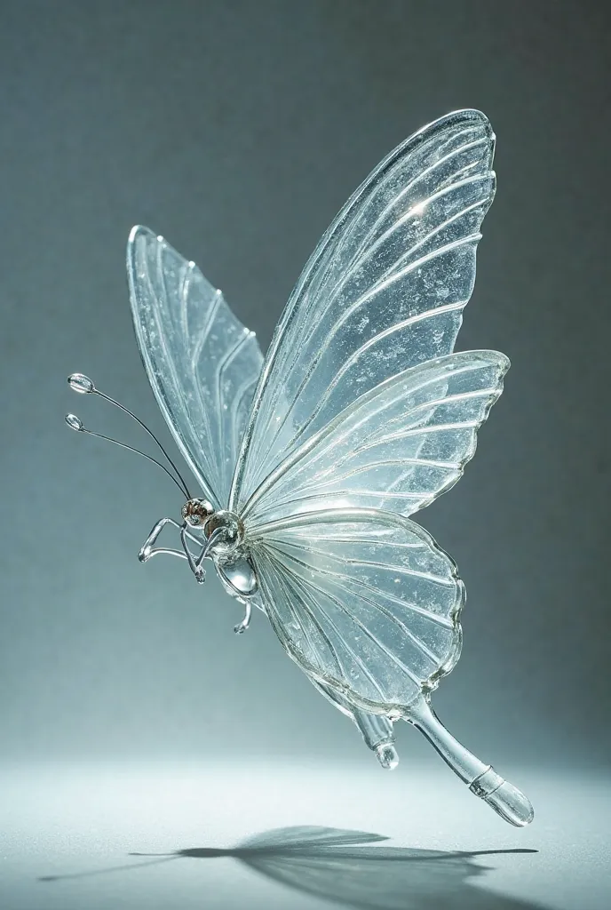 3D transparent glass butterfly