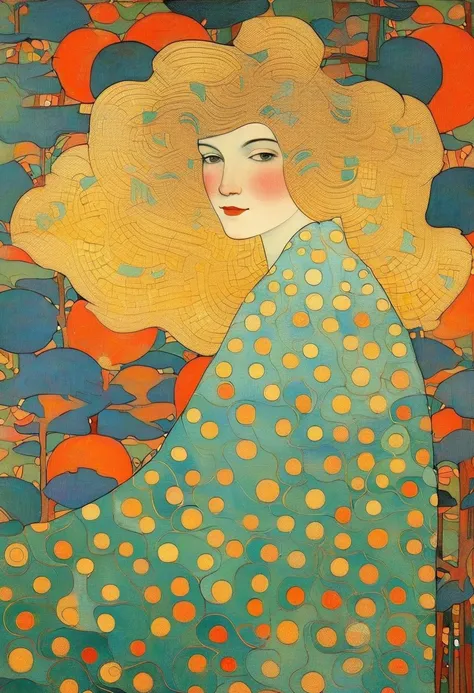 Wonderful,  elegant woman 　 Gustav Klimt :  art nouveau style, George Barbier : art deco style, Paul Klee:  Abstract Style , ,beautiful Japanese woman, Smile,
