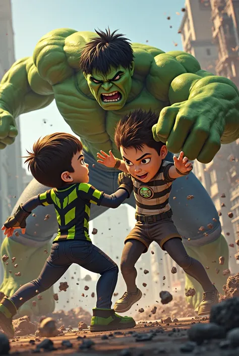 Ben 10 vs hulk fight scene in video. #fighting #kicks #headshota