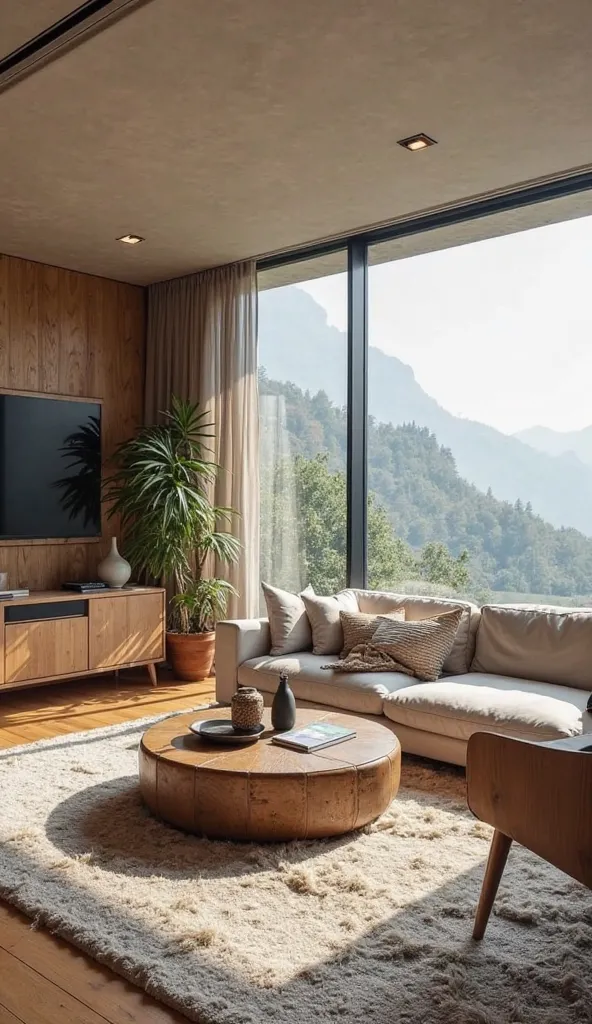 Stylish living room scenery that looks like a terrace house。