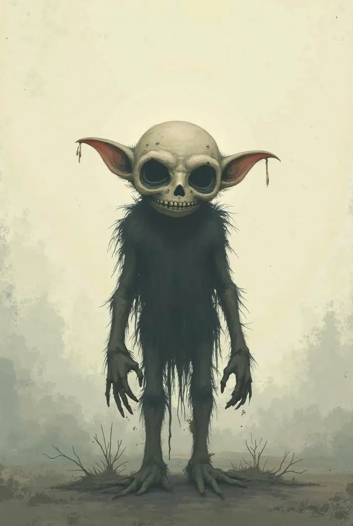 The goblin with the skull is eerily minimalist  