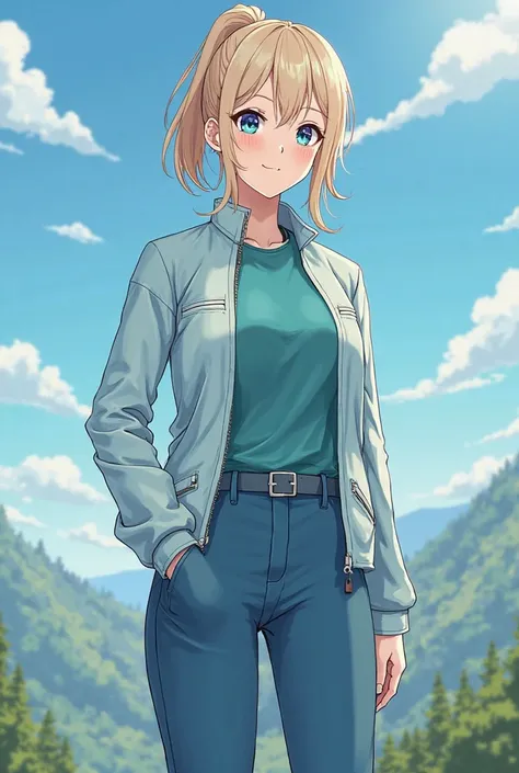 Anime girl, name Helen, she is 35 years old, and she have a mature body and her skin is clean white. Her hair is light-coffee short ponytail hair, her eyes color full blue like, her body is like a thick mother figure. Her height is 171cm, and her weight is...