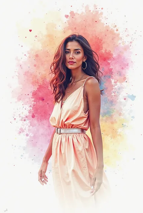 "Create digital art with the tag 'Feliz dia das Mulheres' in watercolor colors, accompanied by the message: 'May the strength and beauty of each woman inspire the world to be a more fair and equal place.'"