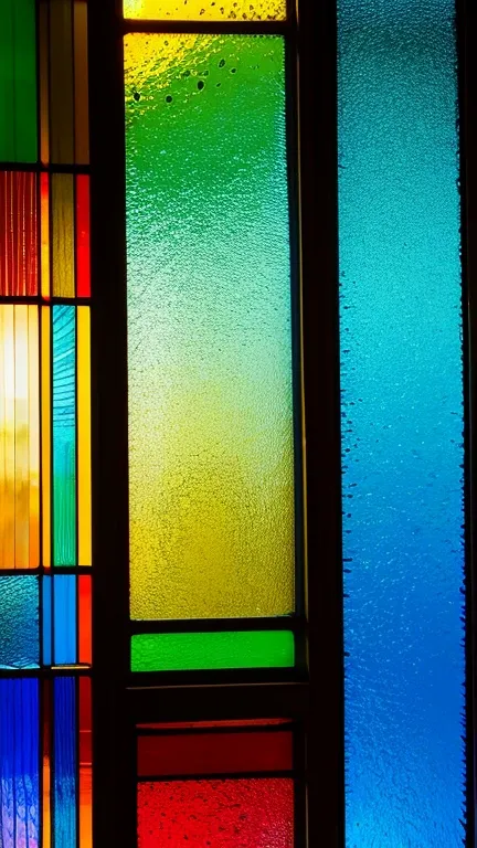 Vertical abstract
 stained glass