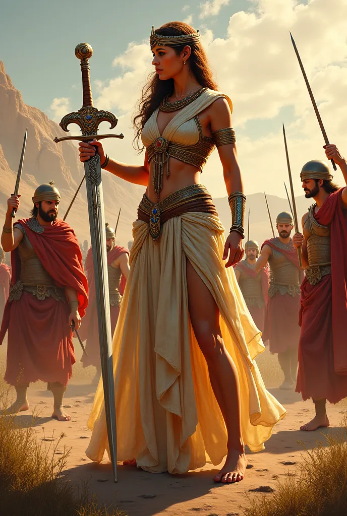 Lady Artemis of the Achaemenid Sword in Her Hand Fighting the Greeks