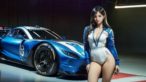 (  masterpiece), ( F1.GP Racing Girls ), (  eyeliner:0.5),(:0.5),  black hair, With a faint smile,  beautiful delicate girl,  very elaborate eyes and face  ,  beautiful繊細な目, , ((Event List)), ( MotoGP track background  ), ( Top Quality, high resolution, re...