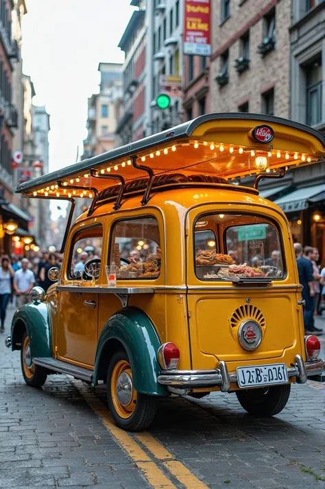 Unique Food and beverage kiosk made from sedan cars 