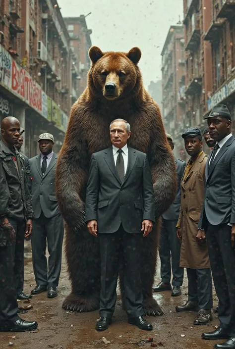 Putin and a bear in the ghetto with blacks