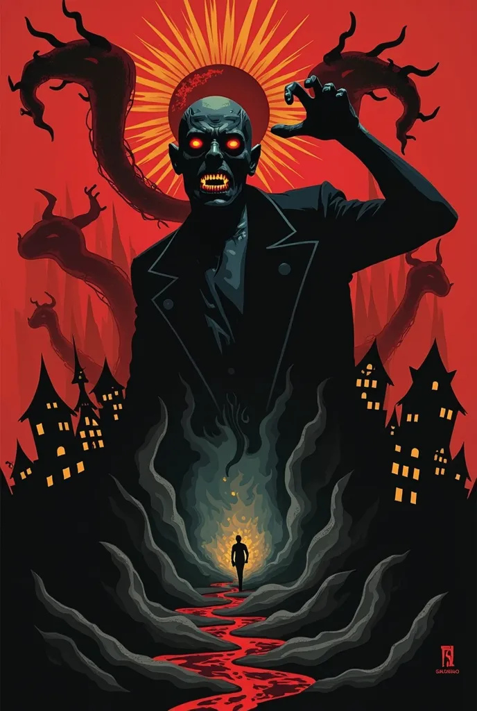 Create poster art on Style from horror movies from the 80s for the book with the following synopsis: "I Saw the Crooked World"

He was once famous, Power and influence. agora, all that remains is a ruined reputation and the obsession with the last great ne...