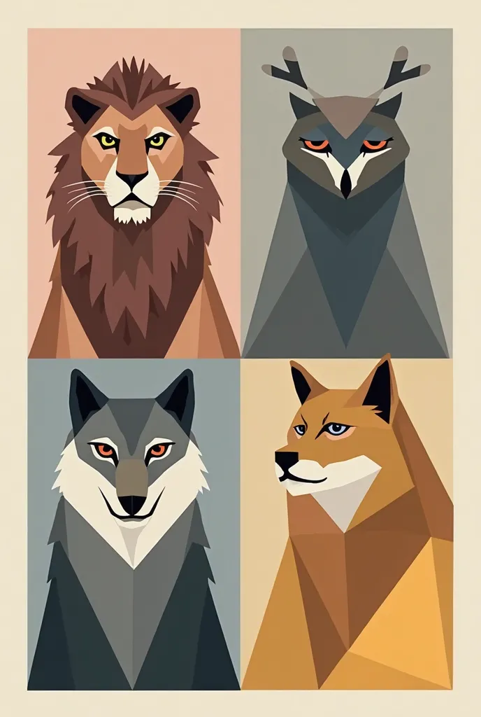 Use three muted colors (e.g., dusty rose, slate blue, and mustard yellow) to create geometric-style portraits of animals like lions, owls, or wolves. The abstract, angular design adds a modern twist, perfect for hoodies, tote bags, and phone cases.