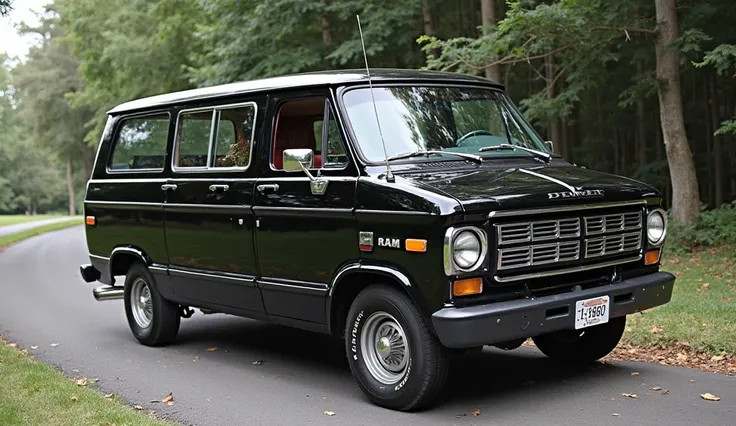 1970 Ram Promaster city black color engine view 