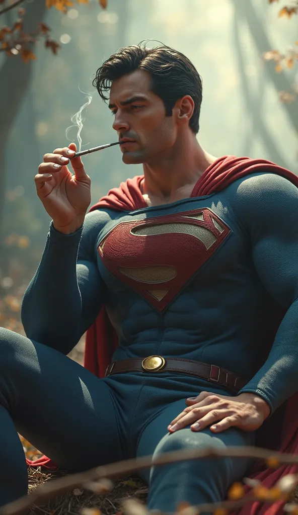 Create me Superman smoking a joint