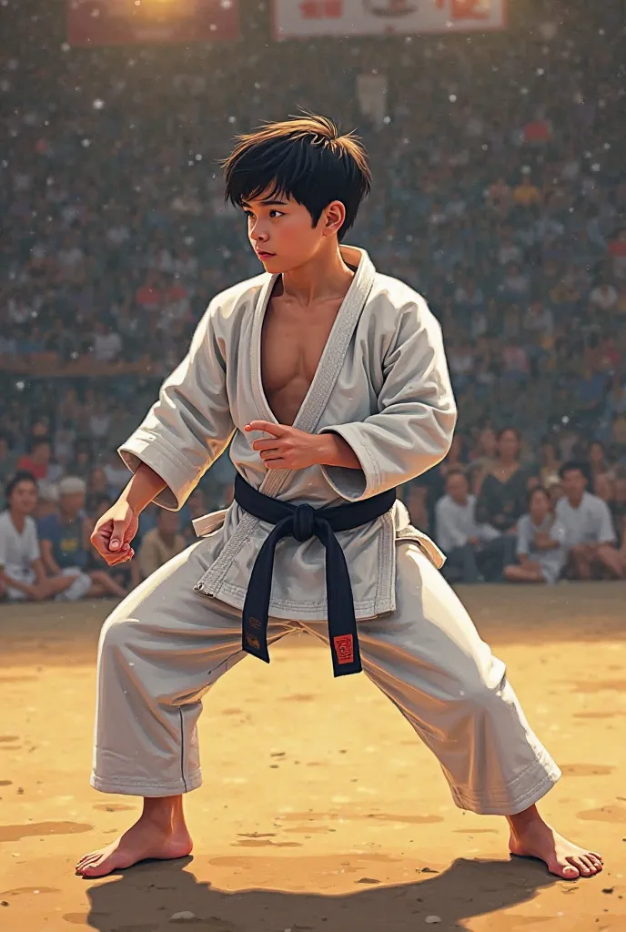 I'm a person who posts a reel on the topic of judo, so I want an event to promote my account, and I want a picture and image in Korean saying if I follow and comment, I'll give chicken to only one person by lottery.

