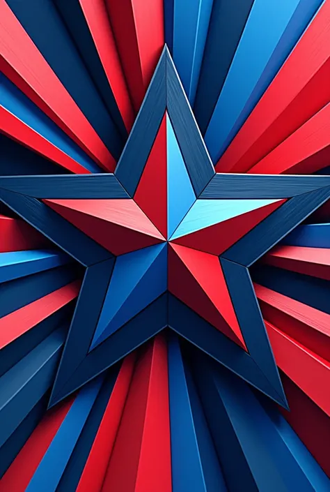 generate me a blue and red opart with a star