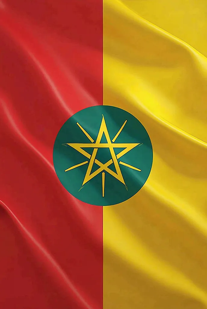 Generte Ethiopian flag image at top red color, at middle yellow color and at bottom green color 