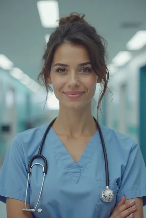 is a beautiful nurse in a promotional video saying Dr. Mostafa Abdel Latif Center for Plastic Surgery...You are in good hands..The address is Al-Taqwa Hospital, 26th of July Street.