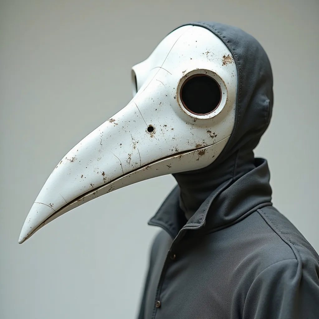 the icon of the mask with a long beak is white