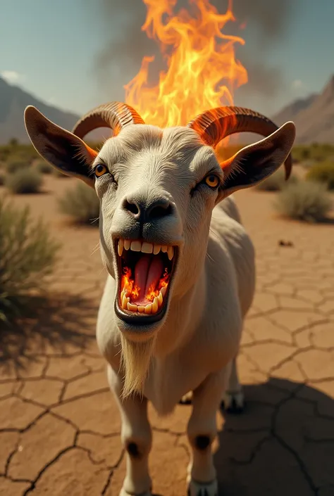 Goat's mouth is on fire