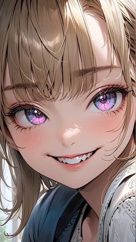 ((Masterpiece, best quality, highest quality, high resolution, photorealistic, raw photo, extremely detailed CG integrated 8k wallpaper)) A beautiful illustration, a cute girl winks with a mischievous smile.

A confident wink, as if teasing the other perso...