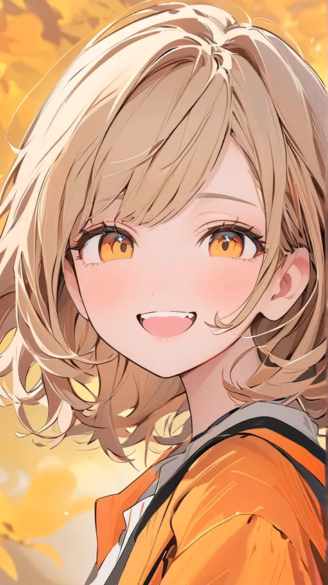 A beautiful illustration of a cute girl winking with a mischievous smile.
A confident wink, as if teasing someone.
The slightly peeking double tooth adds to her cuteness.