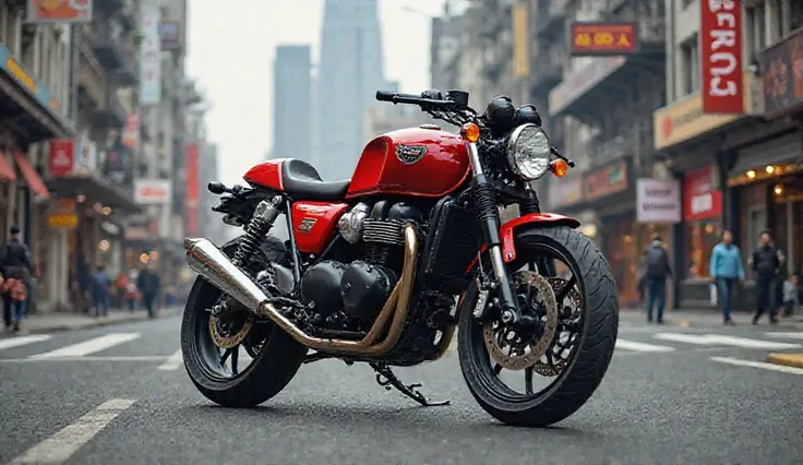 2025 triumph  street twin  red Color in the shurm 