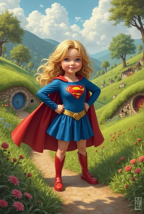 Hobbit as Supergirl in the Shire 