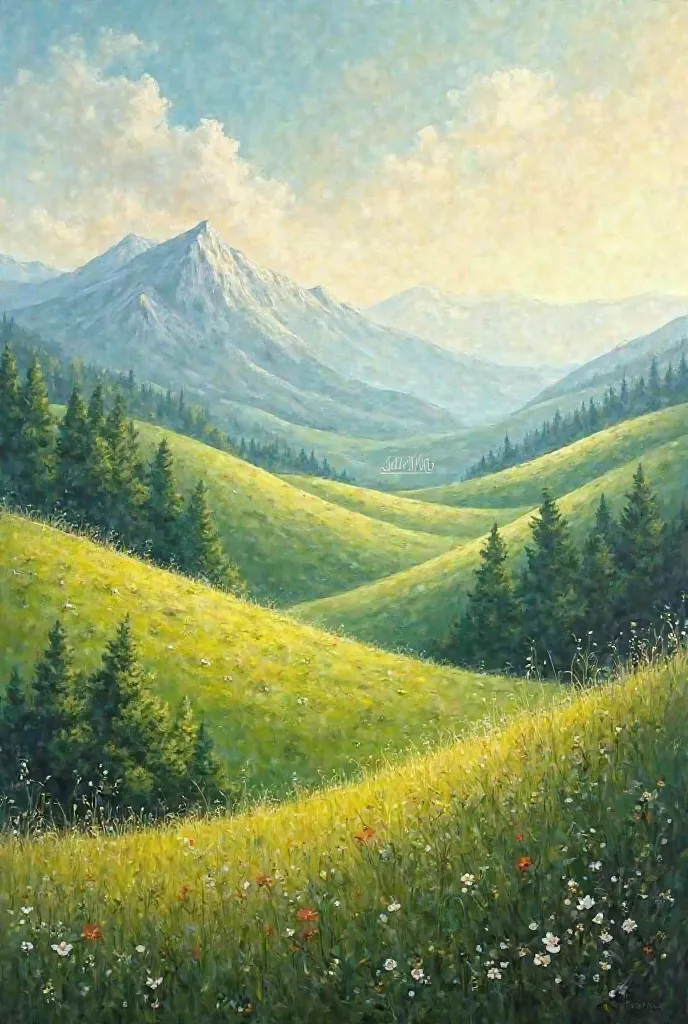 Landscape canvas painting