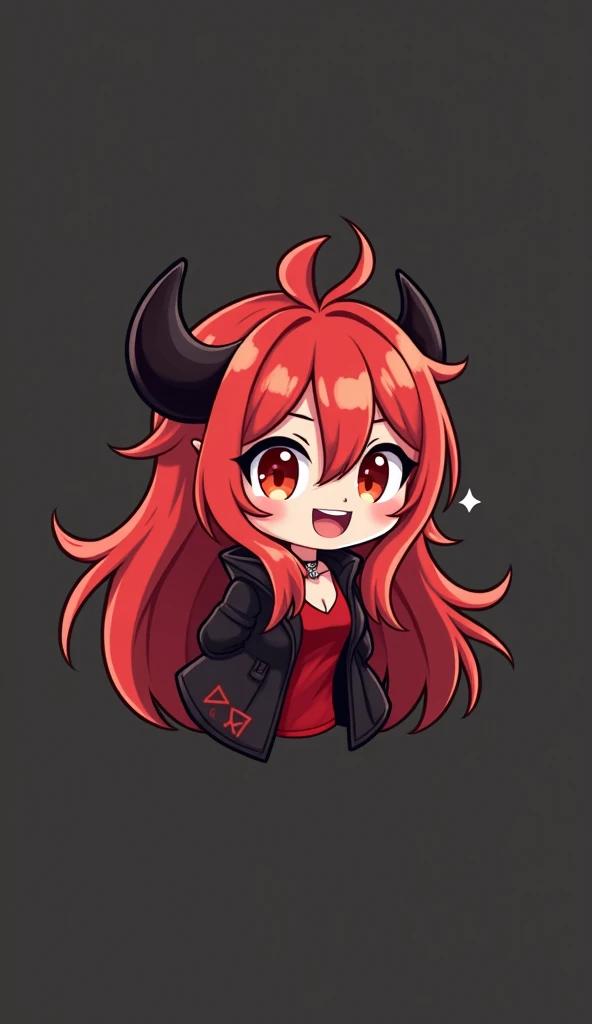 I would like, that you create for me a set of personalized emojis for Twitch with the following features: Character : A Vtuber with an anime Character silent . from: red female Demonangel, long and slightly messy design with soft waves . fuchsohr: red blac...