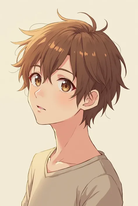 anime boy ager brown hair in oshi no ko style
